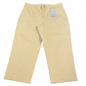 NWT Everlane Women's Sz 20 Short Cropped Straight Pants Stretch Golden Yellow